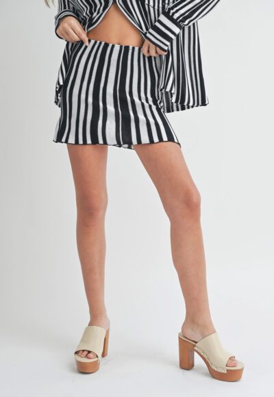 Knit stripe skirt