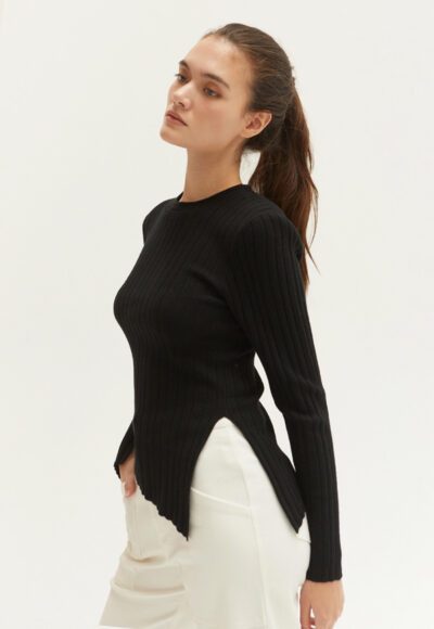 black ribbed top back