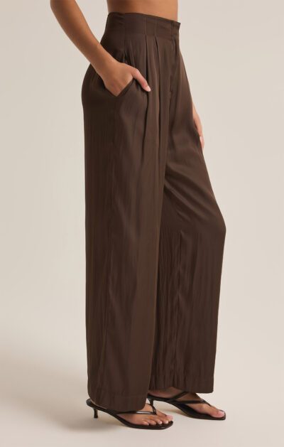 Brown Satin Trousers - Image 2