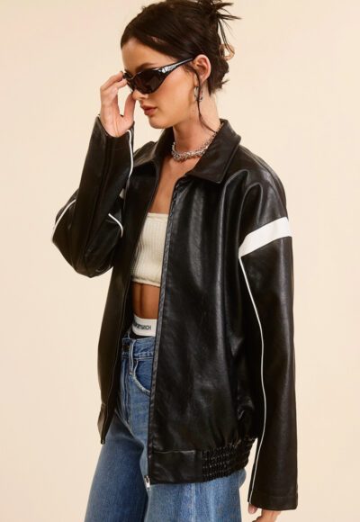 Faux Leather Jacket - Image 3