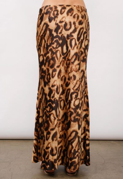 Leopard Satin Skirt - Image 3