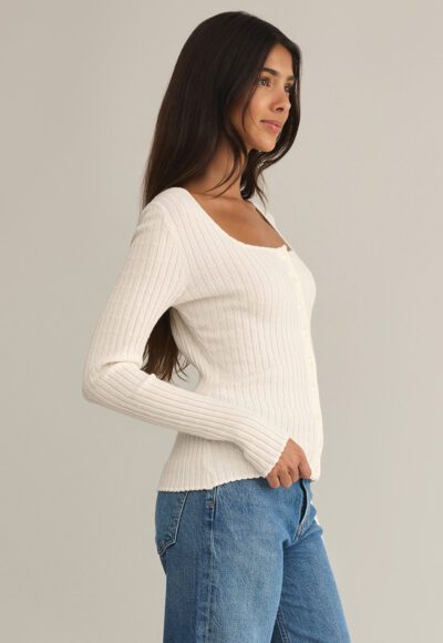 Cream Button Sweater - Image 3